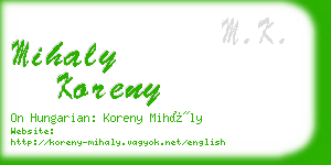 mihaly koreny business card